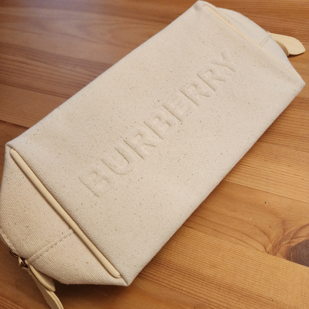 Burberry Beige Canvas Pouch
